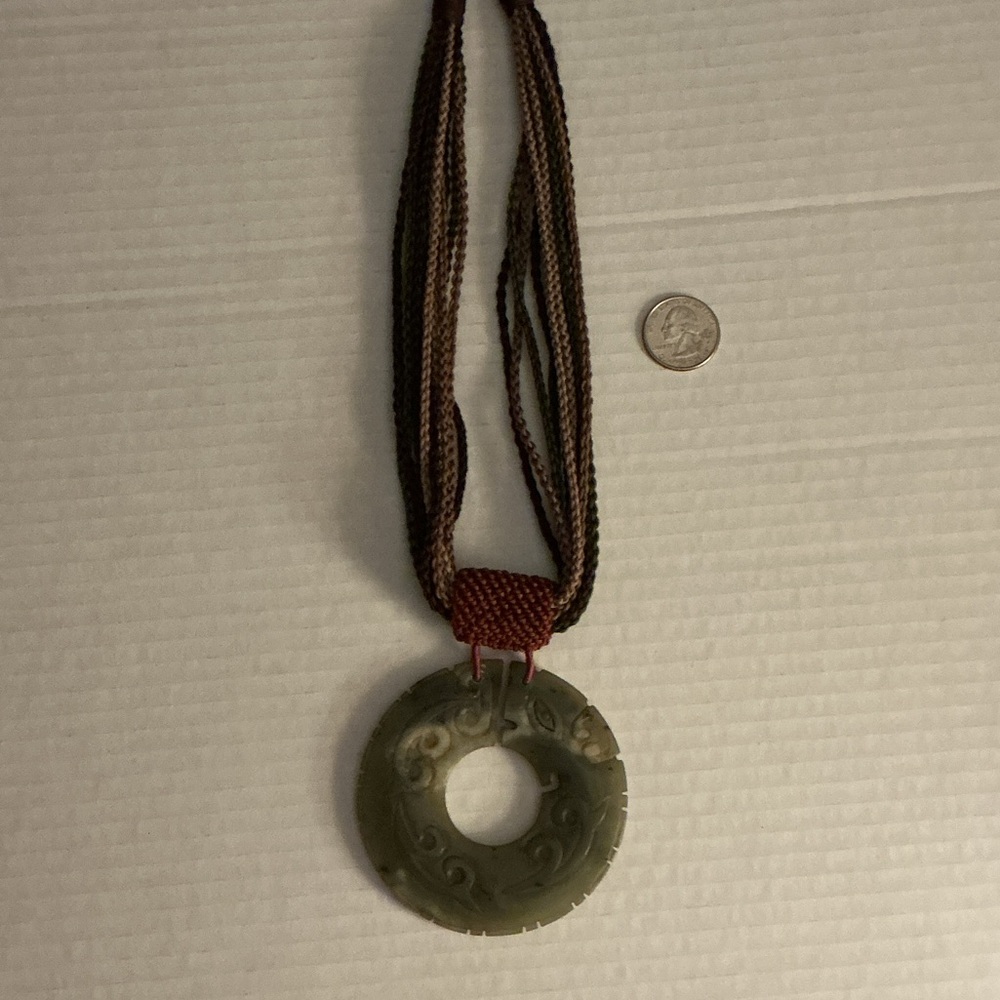 Artisan Green Jade Pendant Necklace